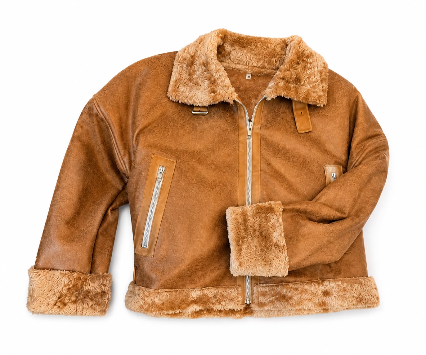 BARILOCHE — Campera de piel con forro de corderito, estilo aviador | Leathersophy Campera de piel con forro de corderito, estilo aviador — modelo BARILOCHE de Leathersophy — vista 3