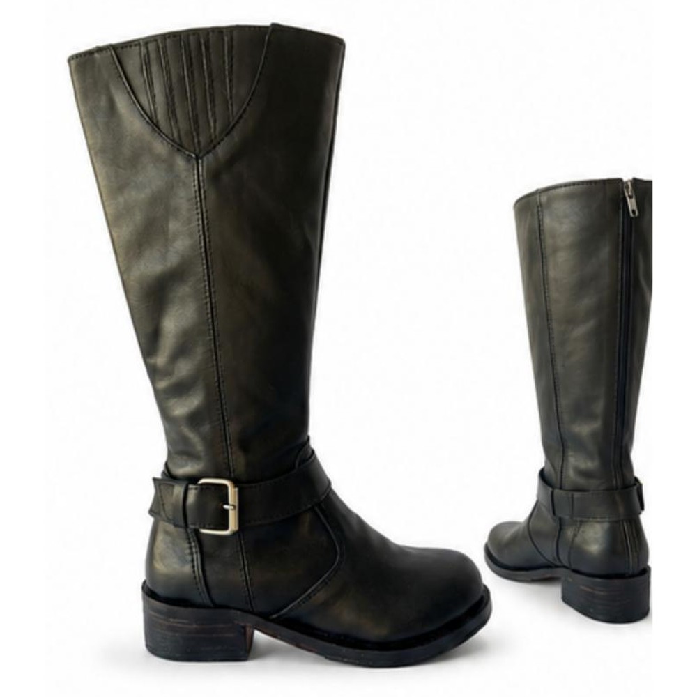 MADRID — Bota alta de piel con hebilla | Leathersophy Bota alta de piel con hebilla — modelo MADRID hecho a mano en Argentina y España por Leathersophy